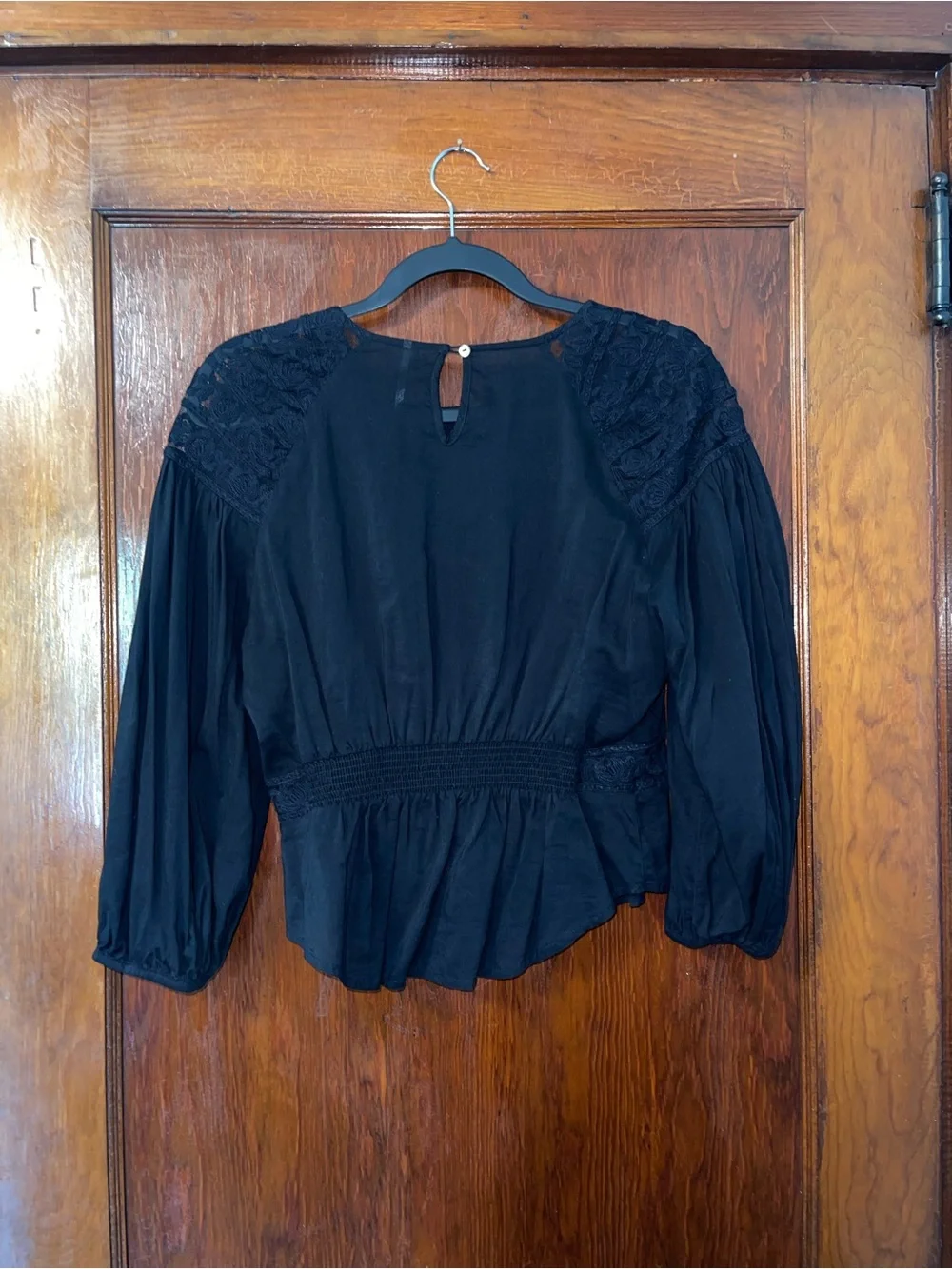 Free People Peplum blouse with Lace collar